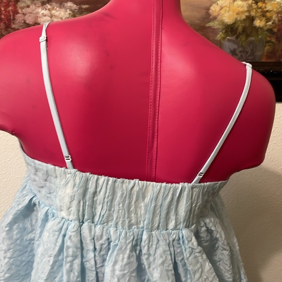 Anthropologie Mare Birdie Babydoll Mini Dress Size M Blue Texture - Picture 11 of 16
